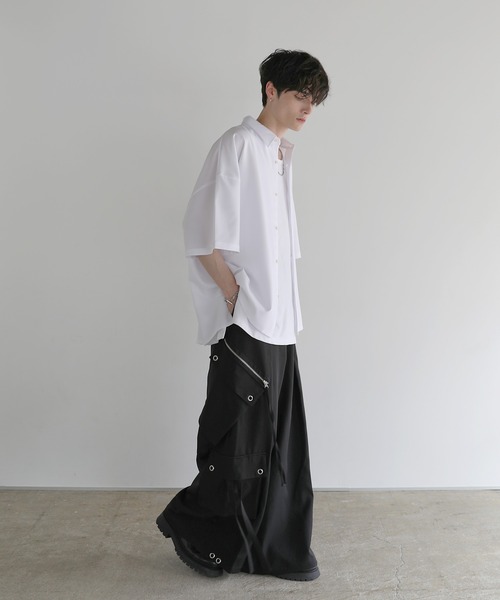 LILL シャツ 「防シワ」リラクシング半袖レギュラーシャツ