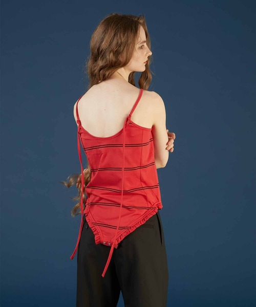 crinklecrinklecrinkle border frillキャミ crinkle キャミソール 「crinkle crinkle」border frill