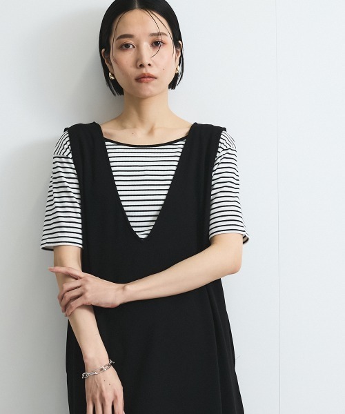 VICKY ジャンパースカート 前後2WAYリボンジャンパースカート