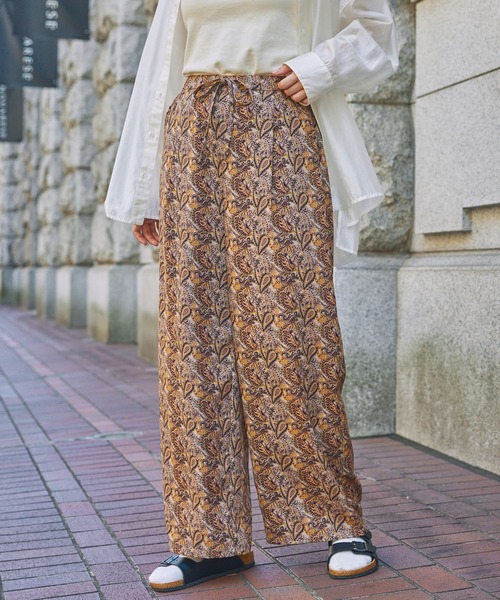 ワイドパンツ パンツ ペイズリーイージーパンツ レディース メンズ