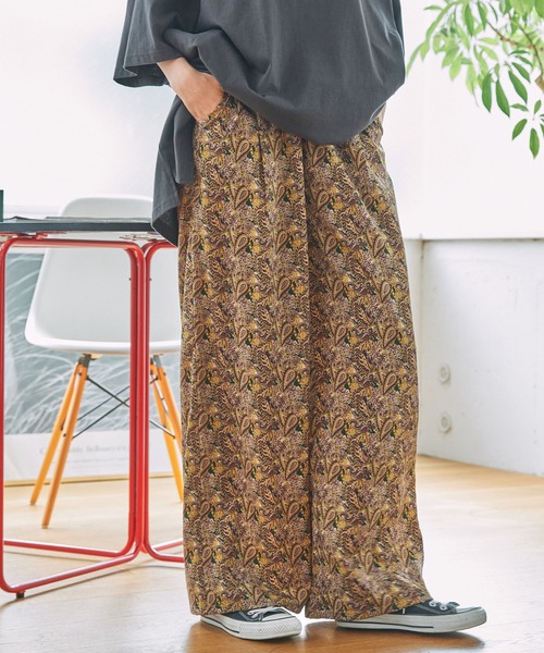 ワイドパンツ パンツ ペイズリーイージーパンツ レディース メンズ