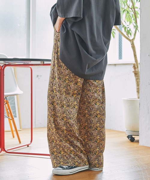 ワイドパンツ パンツ ペイズリーイージーパンツ レディース メンズ