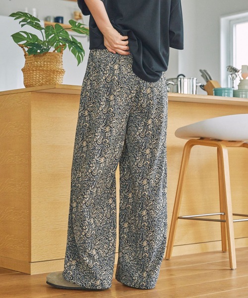 ワイドパンツ パンツ ペイズリーイージーパンツ レディース メンズ