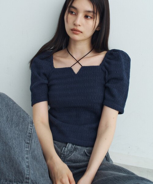 codea コードエー gather puff jersey tops CODE A tシャツ gather puff jersey tops レディース : ZOZOTOWN