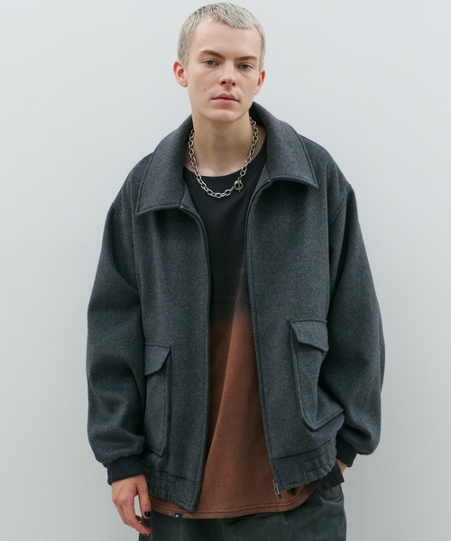 AFF AIVER ブルゾン アウター ウールメルトンフライトジャケット