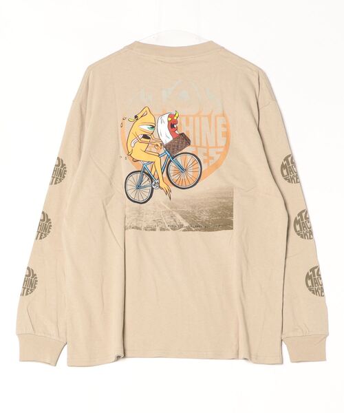 「TOY MACHINE」 長袖Tシャツ M サンドベージュ メンズ