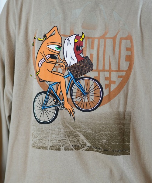 「TOY MACHINE」 長袖Tシャツ M サンドベージュ メンズ