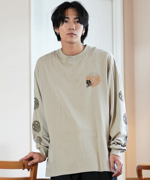「TOY MACHINE」 長袖Tシャツ M サンドベージュ メンズ