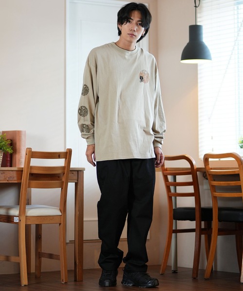 「TOY MACHINE」 長袖Tシャツ M サンドベージュ メンズ