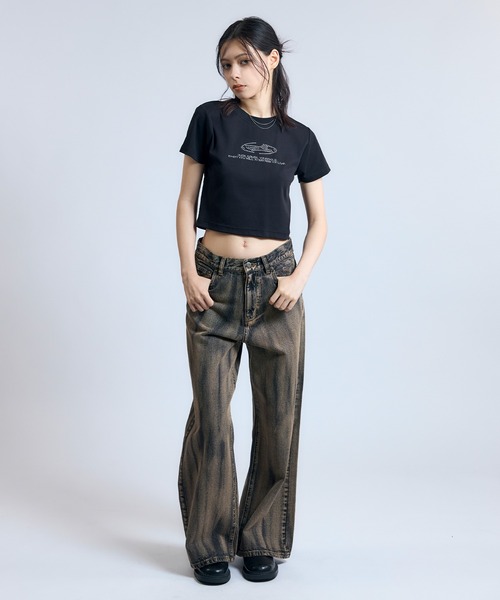 ACLENT Tシャツ 3点セット ACLENT tシャツ ロゴラインストーンミニT レディース : ZOZOTOWN