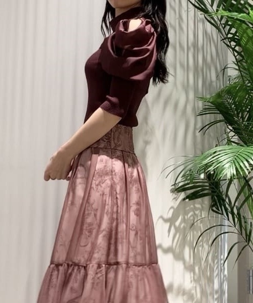 SNIDEL（スナイデル） 7分袖ニット FREE ブラック レディース