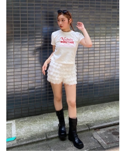 SLY スラックス パンツ FRILL LACE S/PT フリル レース ショート