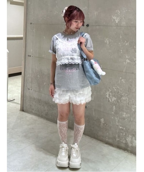 overdue flair プリーツ フリル レース ショートパンツ SLY | FRILL LACE ショートパンツ (ショートパンツ ) |SHEL'TTER
