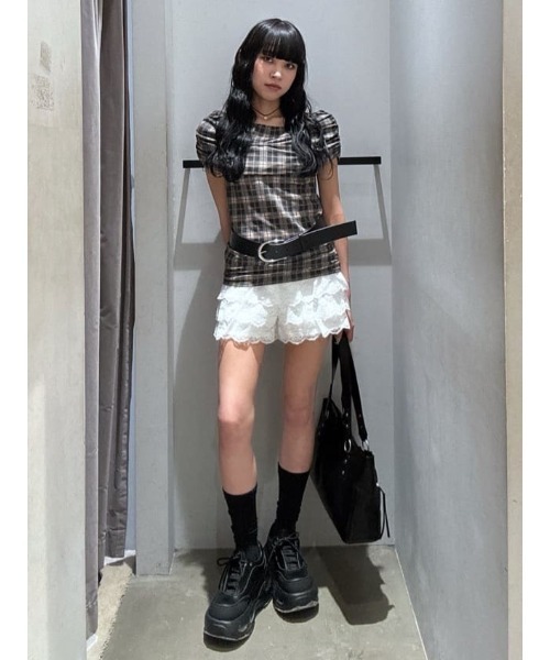 SLY スラックス パンツ FRILL LACE S/PT フリル レース ショート
