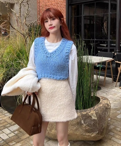 gossip!ロサンゼルス スカート 「Y2Kガーリー」もこもこボアAライン