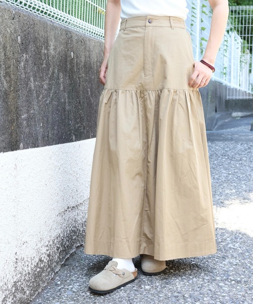 s*6様 【新品】　Sugar by Yuu ジャガードスカート　ベージュ　ロン トリアセサテンロングスカート - SOÉJU online store｜上質な大人の