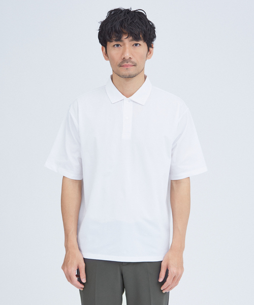 「ABAHOUSE GRAY」 半袖ポロシャツ 46 ブラック メンズ_画像4