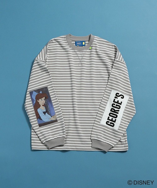 George's tシャツ 「DISNEY」アリエル／ボーダーロンT メンズ