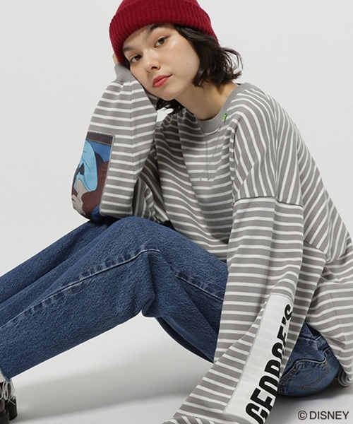 George's tシャツ 「DISNEY」アリエル／ボーダーロンT メンズ