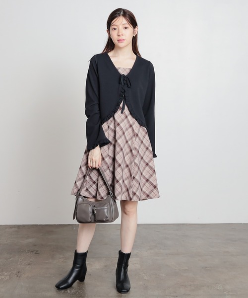 Honeys（ハニーズ） カーディガン リボン使いボレロ レディース