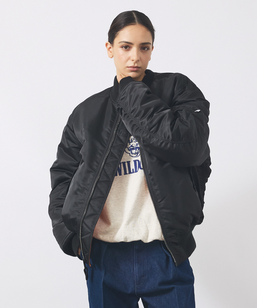 [美品]VALLEY APPAREL MA-1 Ｌサイズ　ネイビージャケット VALLEY APPAREL ma1 ma-1 「Valley Apparel / バレーアパレル
