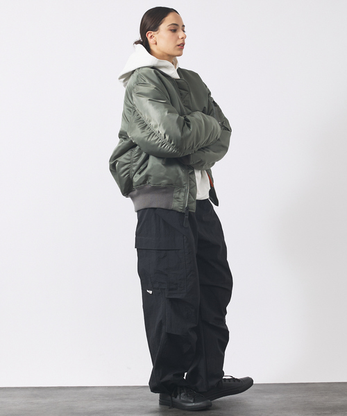 [美品]VALLEY APPAREL MA-1 Ｌサイズ　ネイビージャケット VALLEY APPAREL ma1 ma-1 「Valley Apparel / バレーアパレル