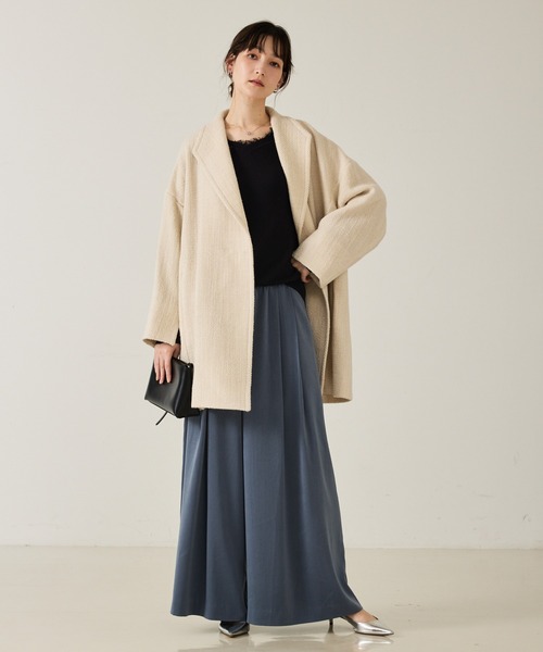 コート チェスターコート ロービングオックスコート/秋服/冬服/オフィスカジュアル/Pコート/オーバーコート レディースの画像