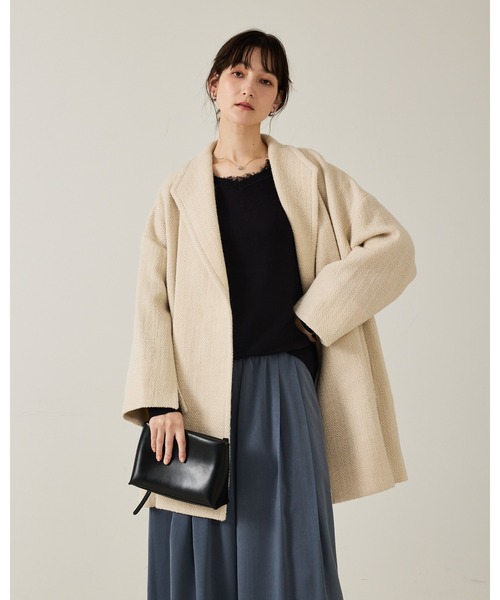 コート チェスターコート ロービングオックスコート/秋服/冬服/オフィスカジュアル/Pコート/オーバーコート レディースの画像