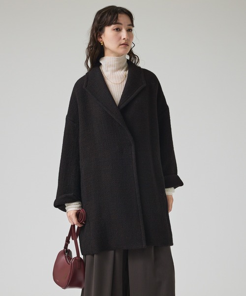 コート チェスターコート ロービングオックスコート/秋服/冬服/オフィスカジュアル/Pコート/オーバーコート レディースの画像