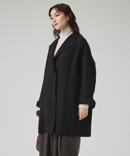 コート チェスターコート ロービングオックスコート/秋服/冬服/オフィスカジュアル/Pコート/オーバーコート レディースの画像