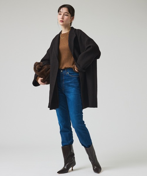 コート チェスターコート ロービングオックスコート/秋服/冬服/オフィスカジュアル/Pコート/オーバーコート レディースの画像