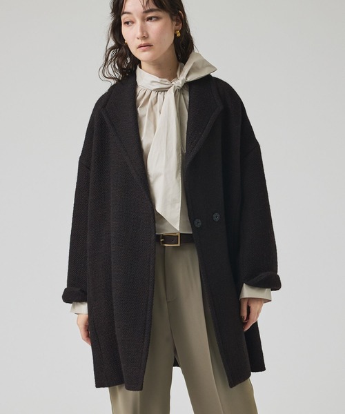 コート チェスターコート ロービングオックスコート/秋服/冬服/オフィスカジュアル/Pコート/オーバーコート レディースの画像