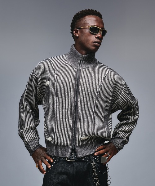 ANDER HUNK セーター ニット Dameged Plating Drivers Knit /ダメージ