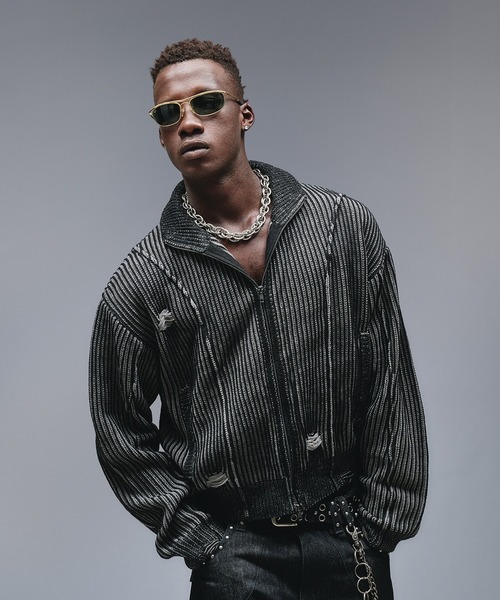 ANDER HUNK セーター ニット Dameged Plating Drivers Knit /ダメージ