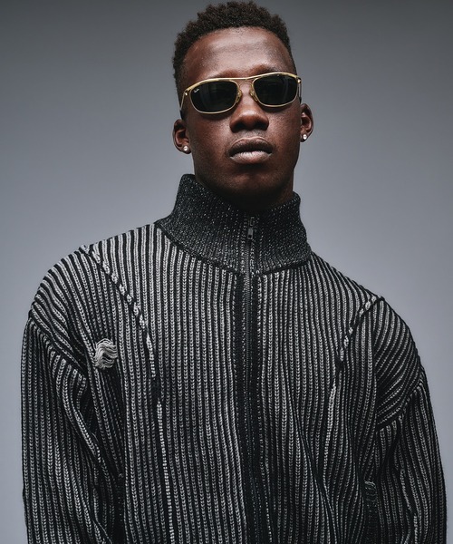 ANDER HUNK セーター ニット Dameged Plating Drivers Knit /ダメージ