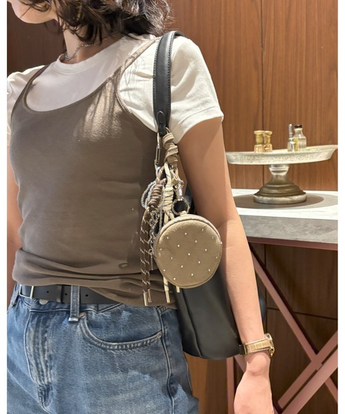 EFOLE（エフォル） ポーチ 「ZOZO限定」Line stone round zip pouch