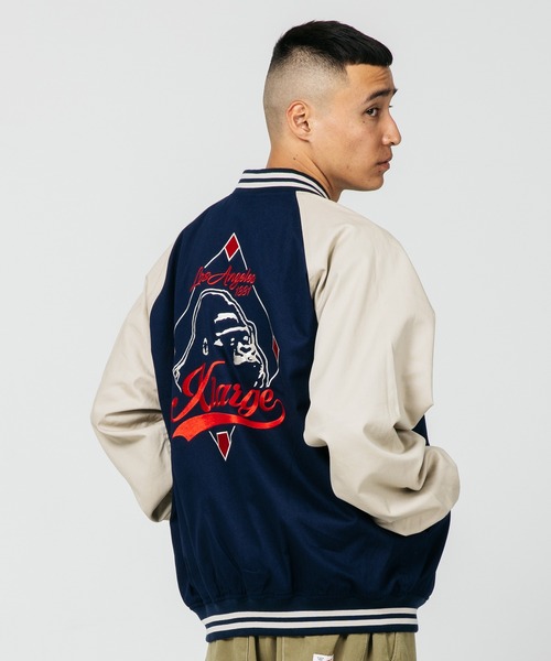 「XLARGE」 スタジャン L ネイビー メンズ_画像6