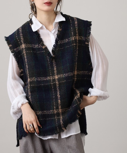 BRUNELLO CUCINELLI ベスト ジレ フード ジップ チェック BRUNELLO CUCINELLI ベスト ジレ フード ジップ チェック BRUNELLO