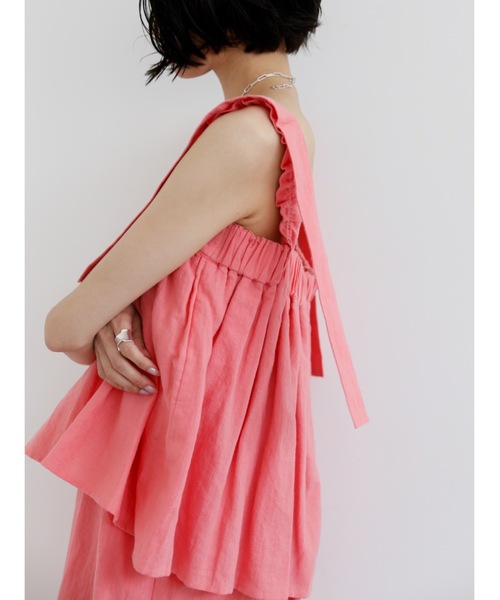 「Katrin TOKYO」 ノースリーブワンピース X-SMALL コーラルピンク レディース_画像3