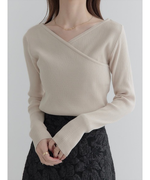 ANELA TOKYO リブ カシュクール ニット SALE】カシュクールニットプルオーバー - 12Twelve Agenda(トゥエルブ