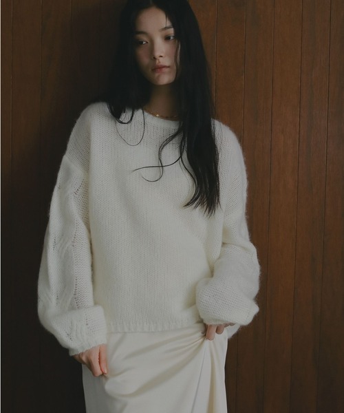 A part by ニット セーター モヘアケーブルニットプルオーバー