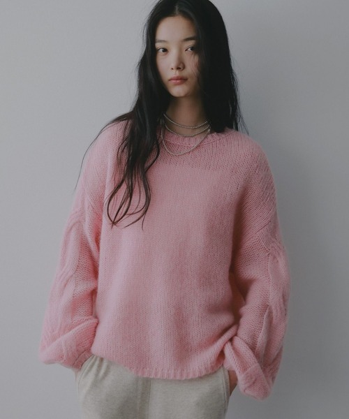 A part by（アパートバイ） ニット セーター モヘアケーブルニットプル