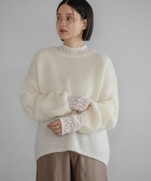 A part by（アパートバイ） ニット セーター モヘアケーブルニットプル