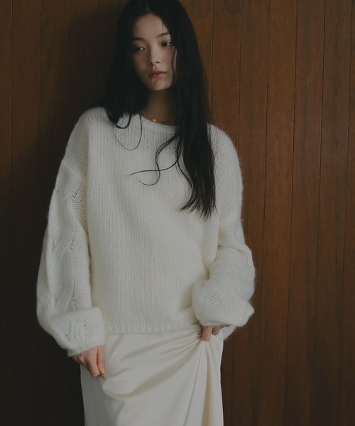 A part by（アパートバイ） ニット セーター モヘアケーブルニットプル