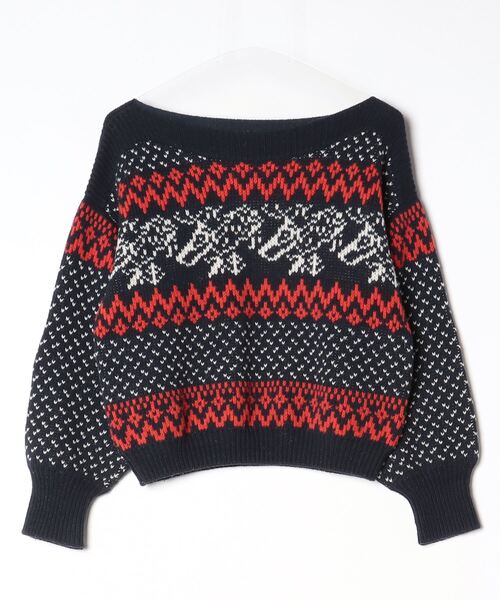 BATONERネイビー 長袖ニットセーター FREEサイズ024 ドライバーズ