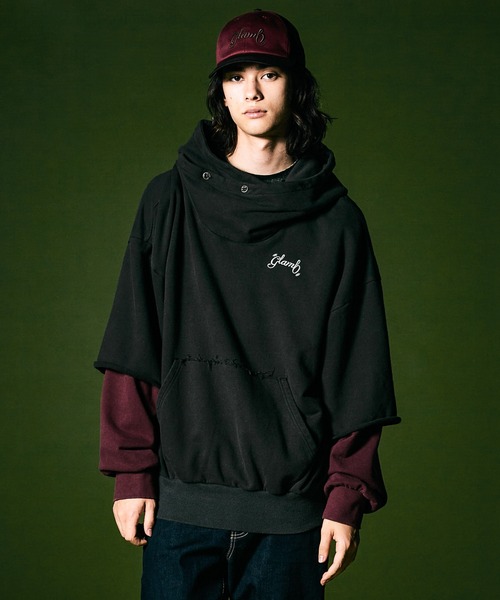 glamb（グラム） プルオーバーパーカー M ブルー メンズ : ZOZOTOWN