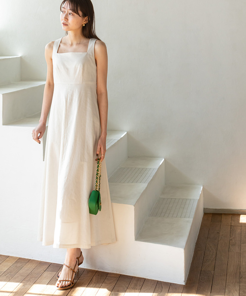 NOBLE（ノーブル） ノースリーブワンピース 36 ベージュ レディース