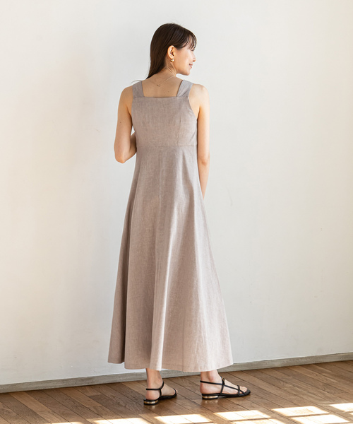 NOBLE（ノーブル） ノースリーブワンピース 36 ベージュ レディース