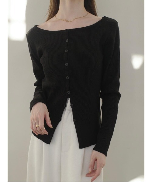 amel（エイメル） カーディガン ボートネックカーディガントップ