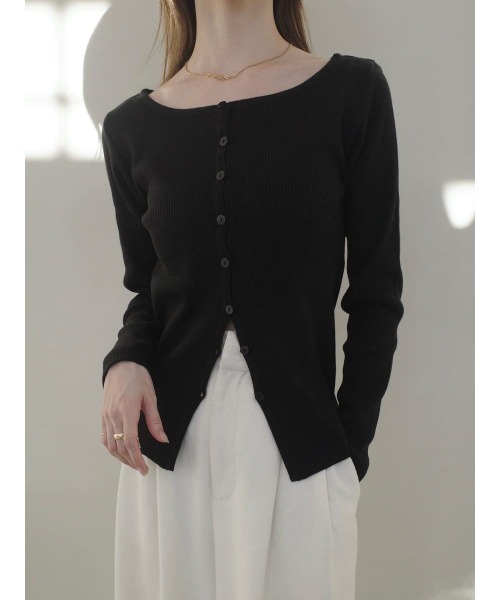 amel（エイメル） カーディガン ボートネックカーディガントップ